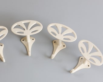 Art Deco Cast Iron Coat Hooks, Set of 4, 1930s–1940s