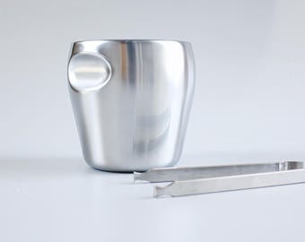 Vintage Alessi Ice Bucket + Ice Tong, 1970s.