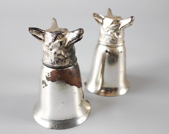 Set of 2 Silver Plated Stirrup Cups, 1960s.