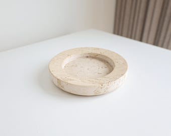 Travetine Platter by UP&UP, (Signed), 1980s, Italy.