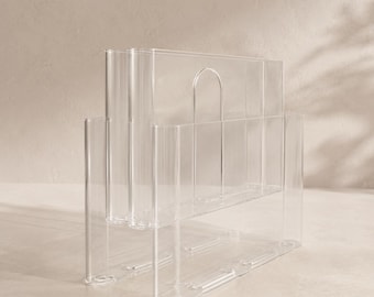 Vintage Kartell magazine rack by Giotto Stoppino, 1980s.