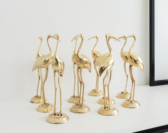Vintage Brass Heron Bird