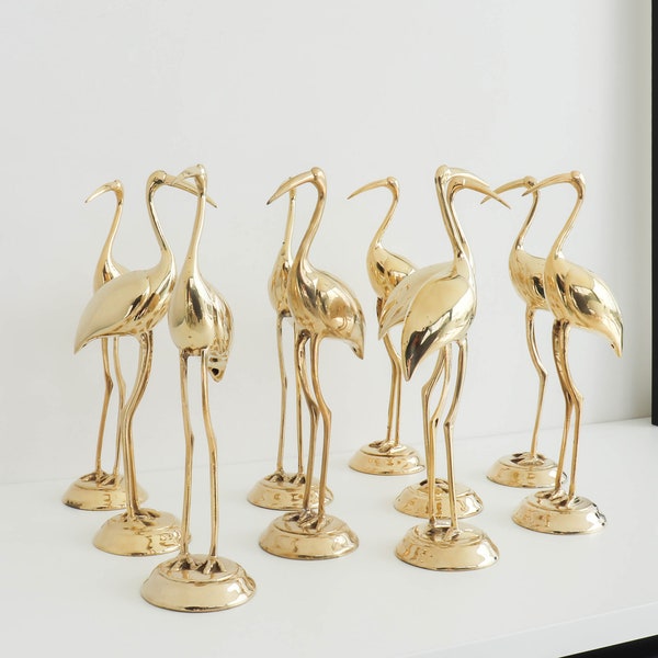 Vintage Brass Heron Bird