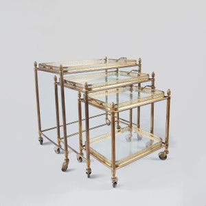 Maison Jansen, Attributed to, Brass Nesting Bar Trolleys