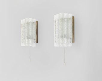 Apliques de latón y vidrio helado de Doria, Germany, años 70
