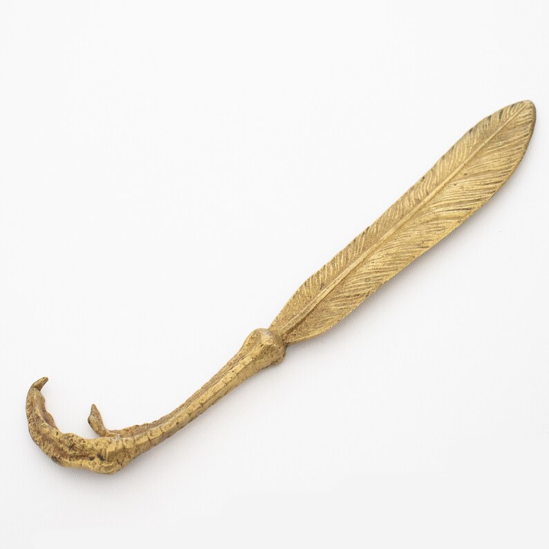 Brass Letter Opener Feather / Claws Etsy