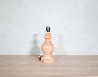 Mid Century Mahogany wood table lamp