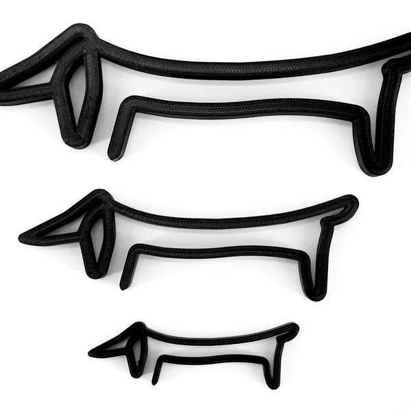 Set aus drei dekorativen Picasso Hund/ Dackel als Dekoration aus dem 3D-Drucker - Dekoobjekt für Wohnung (Deko/ Figur/ Statue/ Kunst)