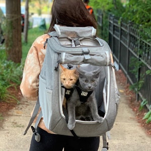 Plecak dla kota Navigator - torba dla zwierząt, oddychający plecak dla zwierząt, przenośna torba dla kota, plecak podróżny dla kota, nosidełko dla kota