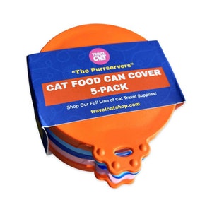 The Purrservers" Cat Food Can Covers 5-Pack