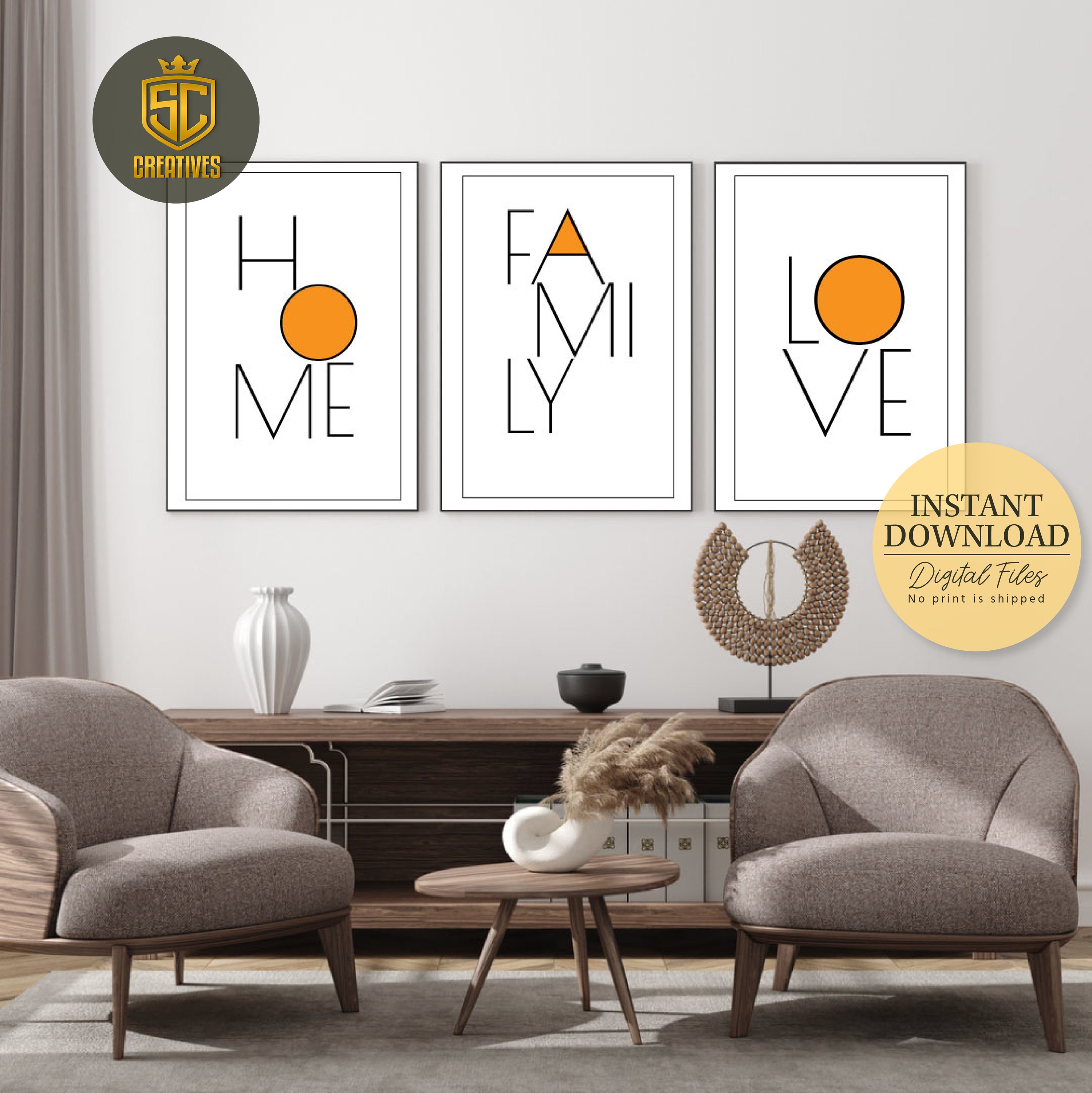 Modern Home Family Love Wall Art Bedroom Wall Decor Art Room | Etsy