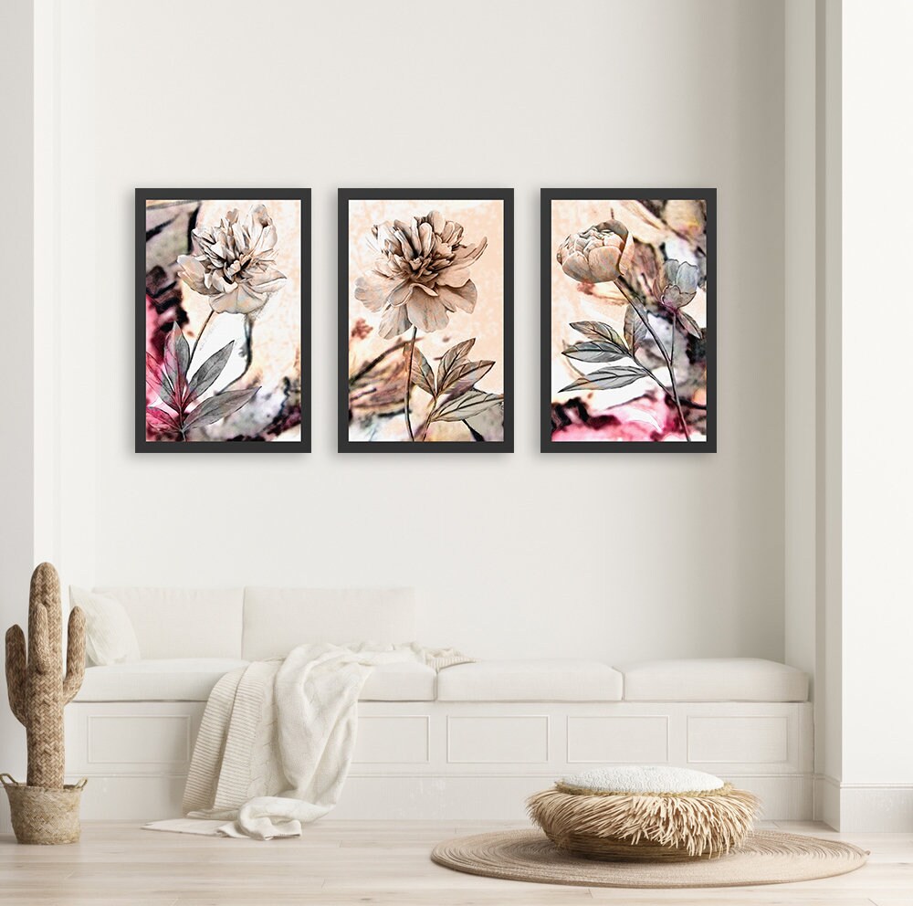 Floral Wall Decor Bedroom Wall Decor Over The Bed Wall Decor | Etsy