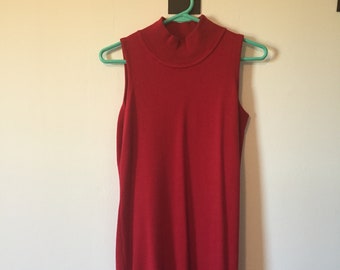 Sleeveless Red Sweater Dress