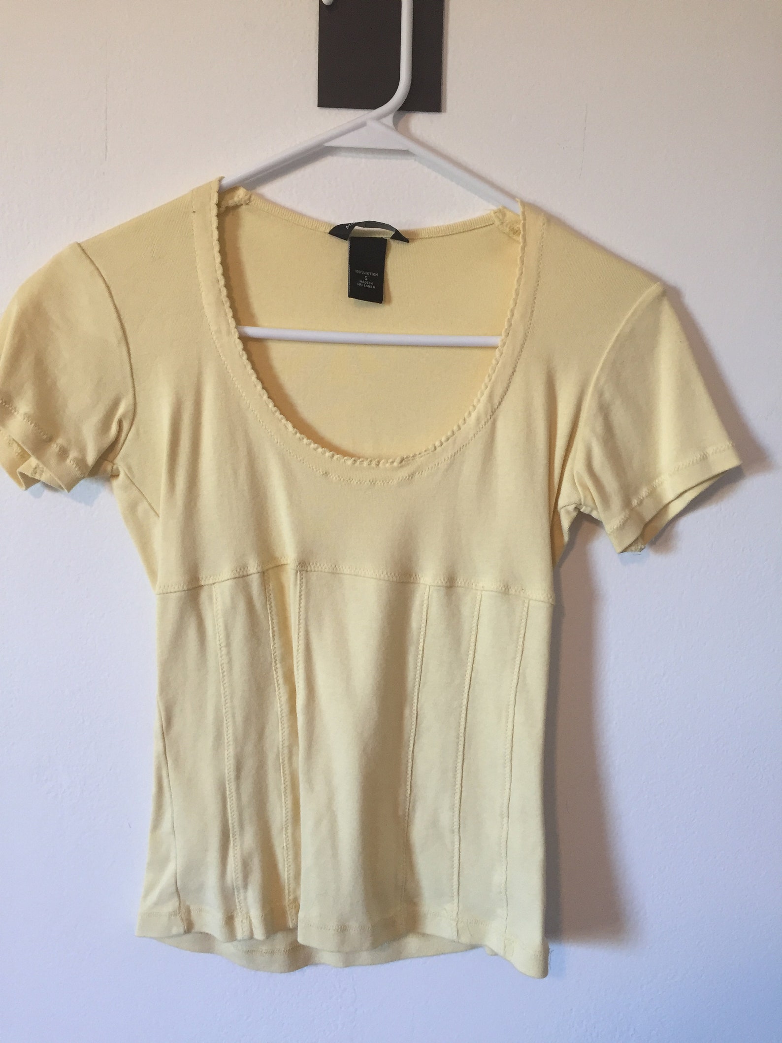 Pale Yellow Short Sleeve Round Neck Women's Top - Etsy