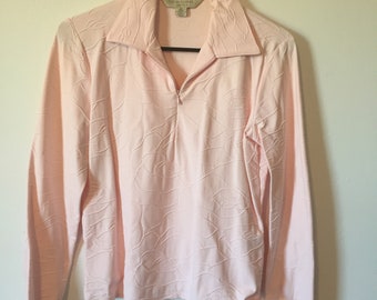 Women's Pink Casual Corner Stretch Long Sleeve Blouse