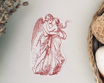 Cupid and Psyche Sticker, Romantic Sticker, Mythology Sticker, Couple Sticker, Greek Laptop Decal, lovers waterproof sticker,planner sticker