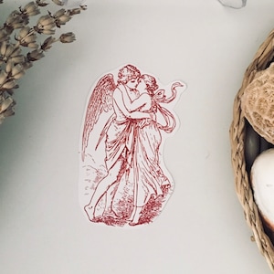 Sticker Cupidon et Psyché, Sticker romantique, Sticker mythologie, Sticker couple, Sticker grec pour ordinateur portable, Sticker imperméable amoureux, sticker planificateur