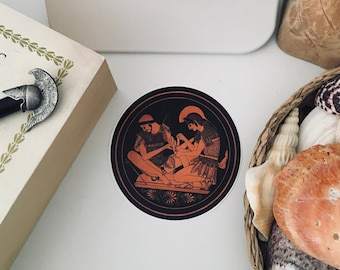 Achilles and Patroclus Sticker, Greek Mythology, Waterproof