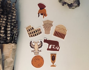 Roman Empire Sticker, Ancient Rome Sticker Pack, History Sticker Set, History Teacher Laptop Decals, Vinyl Sticker Bundle, Archaeology Gift