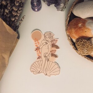 Sticker Aphrodite, Sticker Naissance de Vénus, Stickers artsy, Sticker mythologie grecque pour ordinateur portable, Stickers esthétiques, Sticker vinyle imperméable