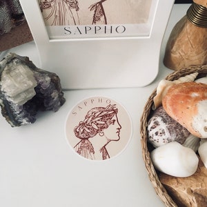 Sappho Sticker, Sapphic Art, Feminist Sticker, Classic literature sticker, Literary gift, Ancient Greek Sticker, Gift for poetry lovers image 2