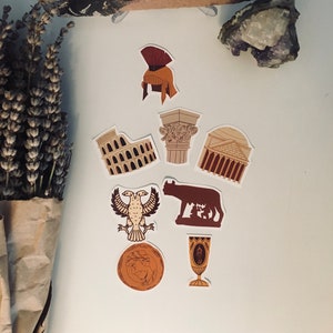 Adesivo do Império Romano, Pacote de Adesivos da Roma Antiga, Conjunto de Adesivos de História, Decalques para Laptop de Professores de História, Pacote de Adesivos de Vinil, Presente de Arqueologia