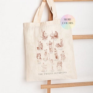 Sac fourre-tout grec, sac fourre-tout 12 olympiens, fourre-tout universitaire léger, cadeaux mythologie, sac fourre-tout déesse, esthétique grecque, cadeaux littéraires, classiques