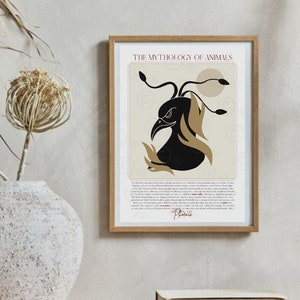 Poster della fenice, fenice che risorge, stampa mitologica, arte murale dell'uccello fenice, creature mitiche, risorgere dalle ceneri, regali significativi, rinascita