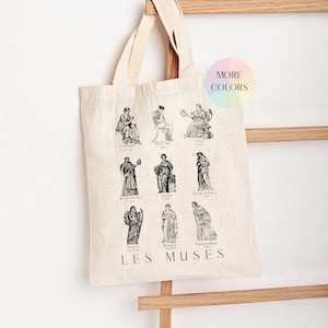 Les Muses tote bag, Greek mythology tote bag, Classic literature gifts, Light academia tote bag, Greek Muses, The nine muses, iliad homer