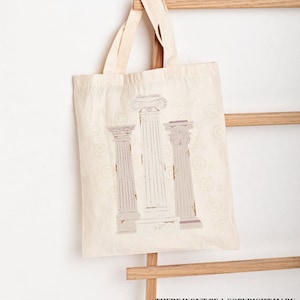 Greek Tote Bag, Academia Tote Bag, Columns Tote bag, Gift for Architect, Archaeology Gift, Tote bag for student, Corinthian Column