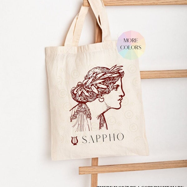 Sappho tote bag, Sapphic tote bag, Sappho gift, Classic literature gifts, Poetry gifts, Academia tote bag, Greek Aesthetic