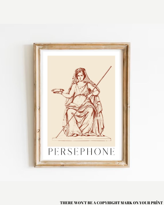 Persephone Print, Persephone altar decor, Greek Goddess Art,Queen of the Underworld, Pluto and Proserpina, Hades and Persephone wall art