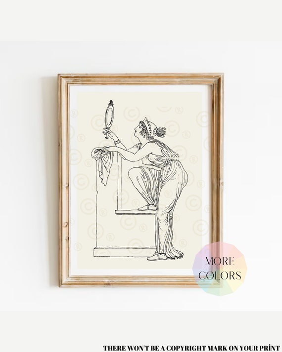 Aphrodite Art Print, Goddess of Beauty, Ancient Greek Woman art, Mythology Decor