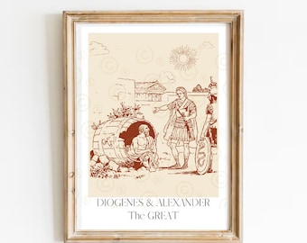 Diogenes and Alexander Print, Ancient Greek Philosophy Poster