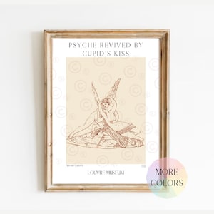 Cupid and Psyche, Psyche Goddess, Eros Art, God of Love, Greek Mythology Art, Museum Poster, Eros and Psyche, Anniversary Gift, Louvre Art