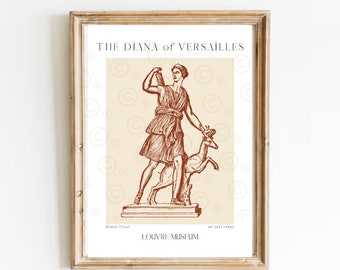 Goddess Diana Print, Louvre Museum, Ancient Roman Art