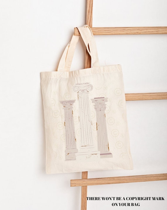 Greek Column Tote Bag, Academia Style, Archaeology Gift