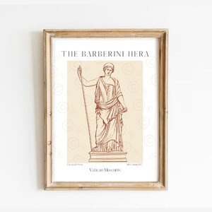 Hera Statue Print, Juno Poster, Olympian Gods, Sculpture Poster, Greek Mythology Art, Ancient Greece Art, Hellenic Polytheism, Museum Poster