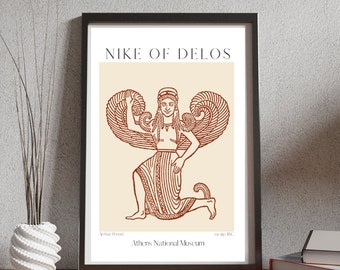 Goddess of Victory, Museum Poster, Greek Mythology Art, Goddess