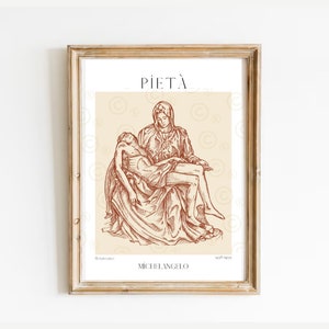 Pieta Art Print, Michelangelo Statue, Renaissance Art Print, Art History Poster, Famous Sculpture Print, Museum Poster, Classic Art Print