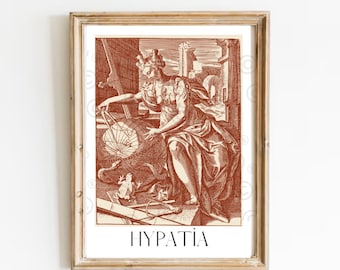 Impression Hypatie, ancienne femme philosophe, art féministe