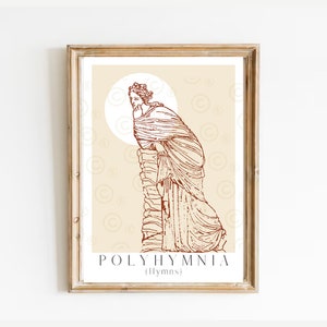 Polyhymnia, Greek Muse, Hellenic Polytheism, Hellenic Pagan, Pagan Altar, The Nine Muses, Greek Goddess, Greek Mythology art, Pagan Decor