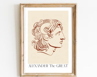 Alexander the Great Print, Ancient Greece Decor, History Poster