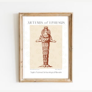 Artemis of Ephesus, Greek Mythology Art, Museum Poster, Sculpture Poster, Aesthetic Room Decor, Diana of Ephesus, Mother Goddess Statue Art