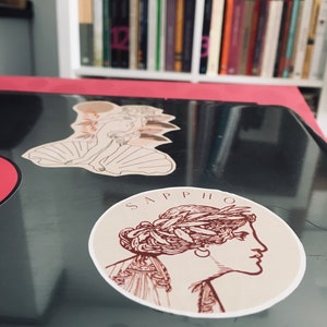 Sappho Sticker, Sapphic Art, Feminist Sticker, Classic literature sticker, Literary gift, Ancient Greek Sticker, Gift for poetry lovers image 4