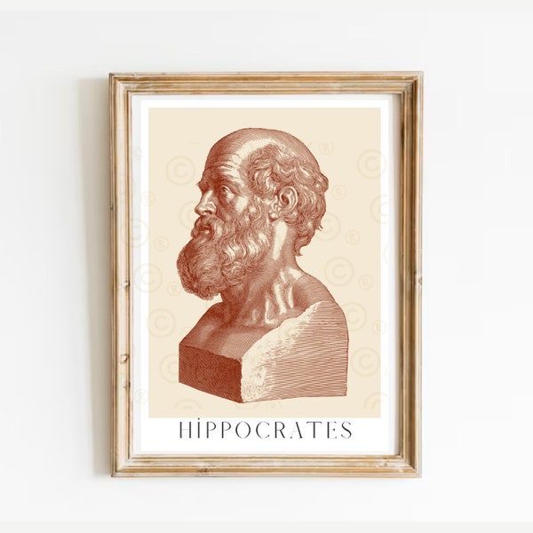Hippocrates bust print, Medical art, Doctor office wall art, med school graduation gift, Doctor gift, Medicine decor, Medical symbol