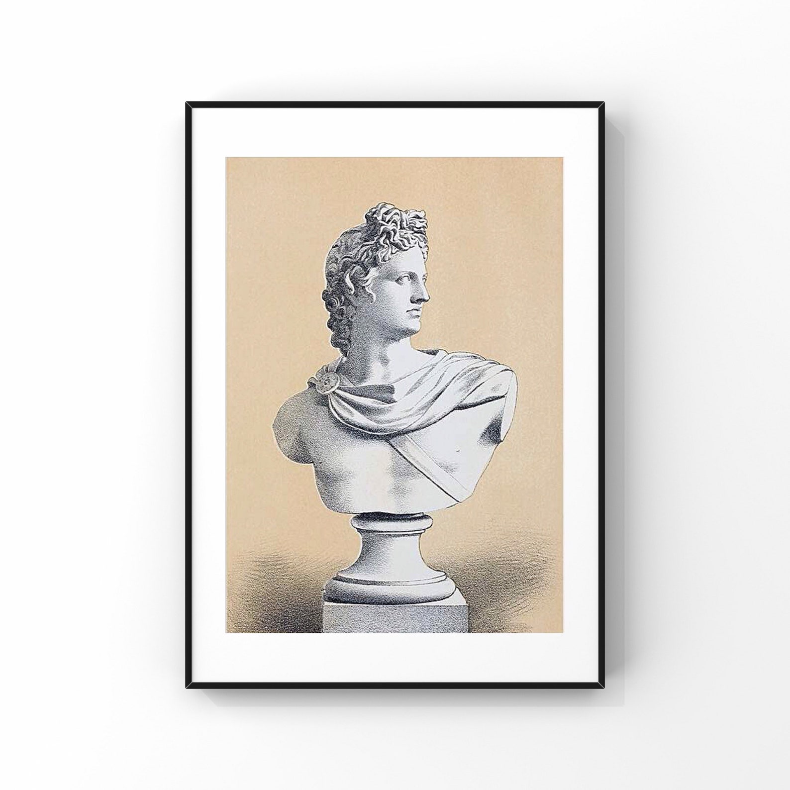 Apollo Bust Print Ancient Greek God Mythology Wall Art for | Etsy