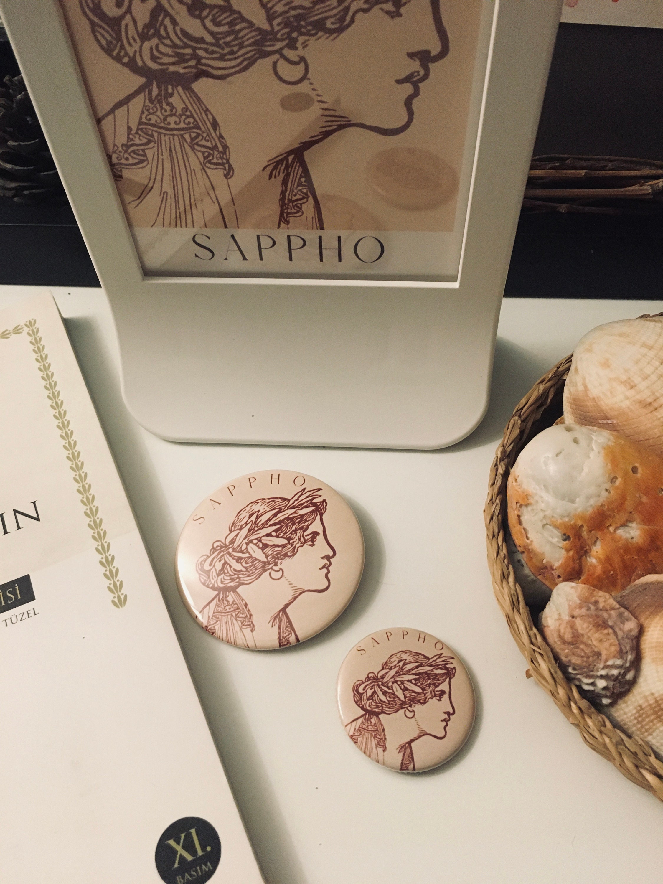 Sappho Pin Sappho Gift Sapphic Pinback Button Feminist Pin Etsy Canada