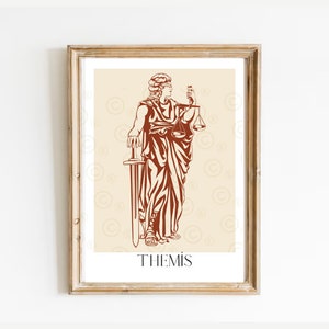 Themis wall art, Goddess of Justice, Lady Justice art, Lawyer gift, Lawyer wall art, Law office decor, Justitia, Roman Mythology Poster
