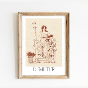 Demeter Print, Greek Goddess of Harvest, Ceres, Mythology Art